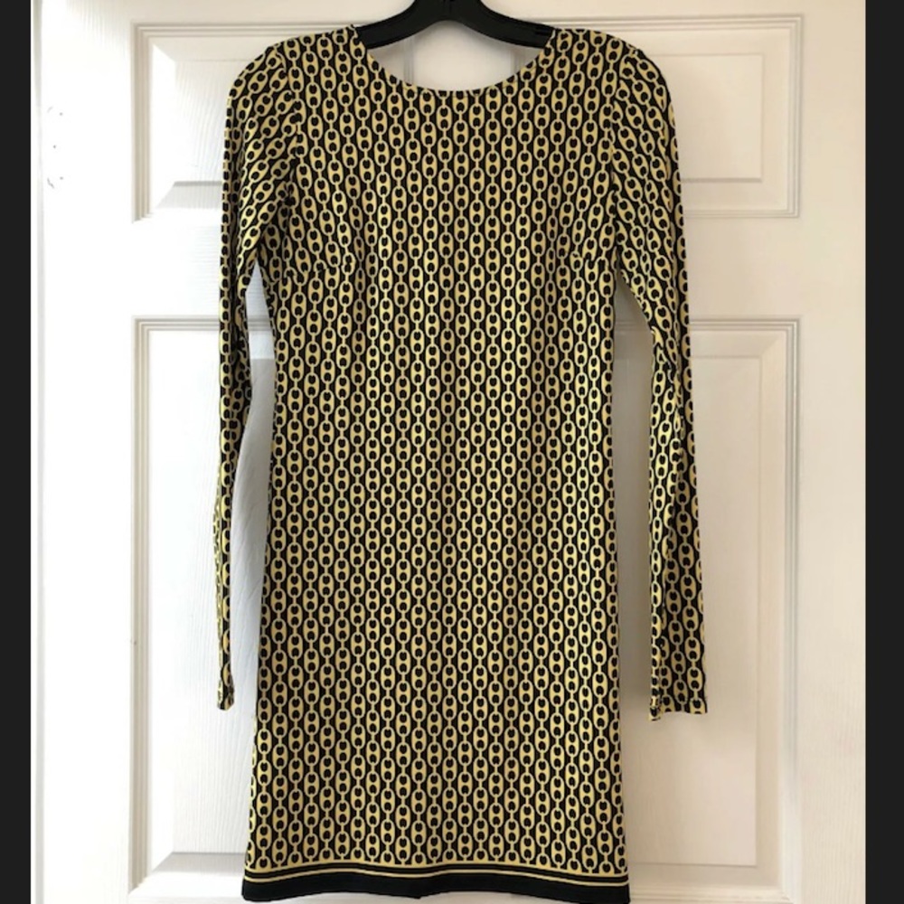 Julie Brown Shift Dress - Long Sleeve